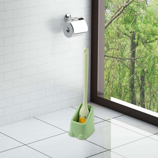 便器洗浄ブラシとホルダーポータブル家庭用トイレバスルームグリーン