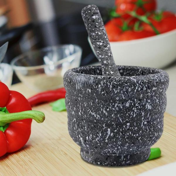 ガーリックマッシャーセット スパイス粉砕ボウル ポータブル多目的広口乳鉢と乳棒 ジンジャーナッツチャツネ用ガーリックプレス