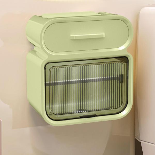 バスルーム ティッシュ ボックス 壁掛けトイレット ペーパー ホルダー リビング ルーム キッチン用 グリーン S
