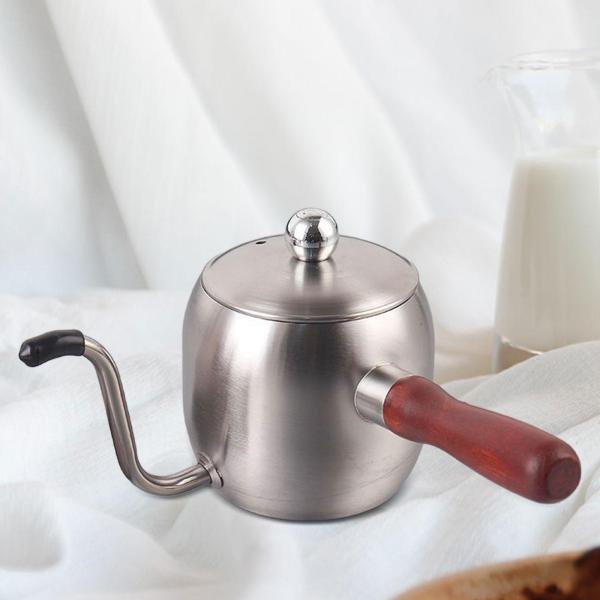 ポアオーバーコーヒーケトル 500ml グースネックケトル ホームキッチン用 バリスタ ギフト シルバー