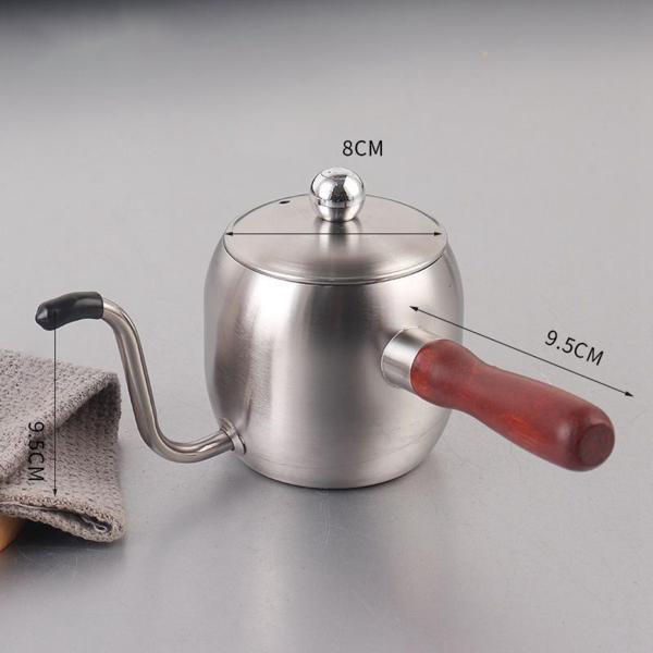 ポアオーバーコーヒーケトル 500ml グースネックケトル ホームキッチン用 バリスタ ギフト シルバー