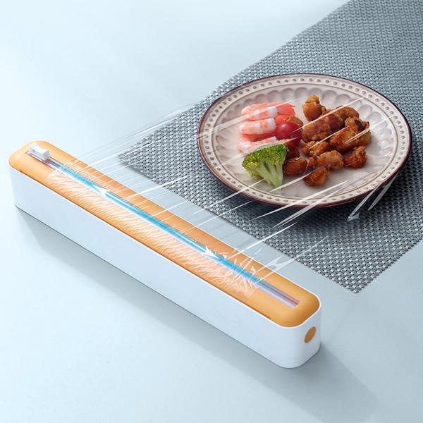 しがみつきフィルムラップディスペンサー家庭用食品ラップカッターアルミホイルディスペンサーイエローホワイト