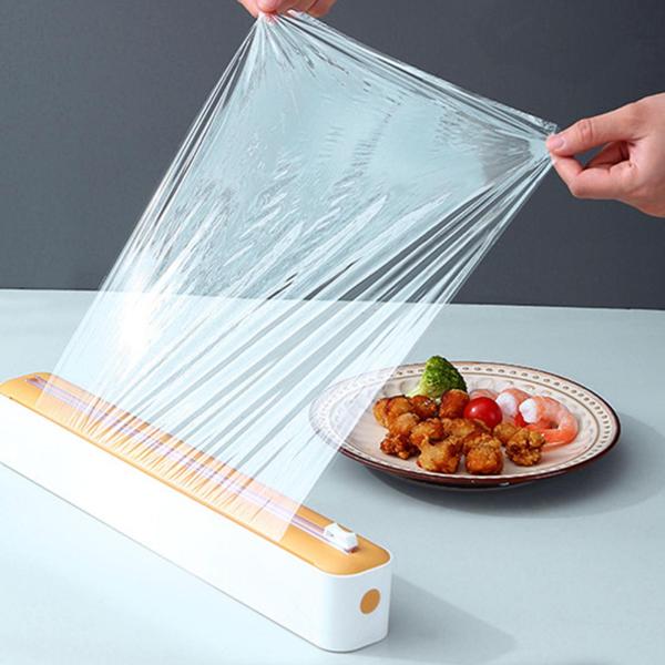 しがみつきフィルムラップディスペンサー家庭用食品ラップカッターアルミホイルディスペンサーイエローホワイト