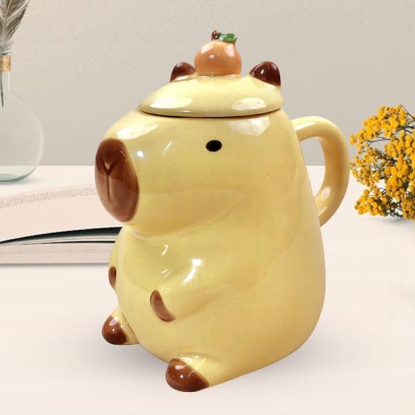 Capybara ティーカップ ミルクマグ ティーマグ 450 ml 誕生日ギフト コーヒーマグ ドリンクカップ 好意 オフィス 感謝祭 女性、男性 