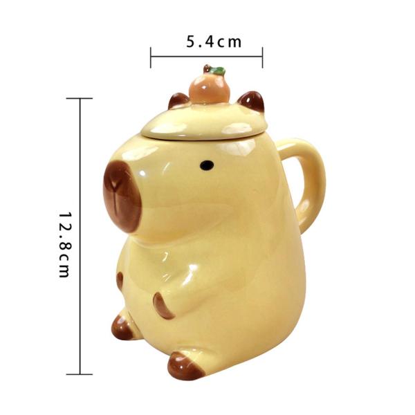 Capybara ティーカップ ミルクマグ ティーマグ 450 ml 誕生日ギフト コーヒーマグ ドリンクカップ 好意 オフィス 感謝祭 女性、男性 