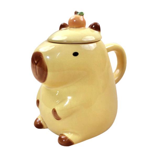 Capybara ティーカップ ミルクマグ ティーマグ 450 ml 誕生日ギフト コーヒーマグ ドリンクカップ 好意 オフィス 感謝祭 女性、男性 