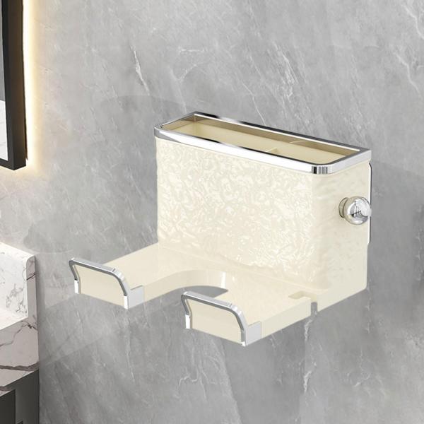 ヘアドライヤーラックヘアツールラック寝室壁掛けヘアアイロンスタンドベージュ