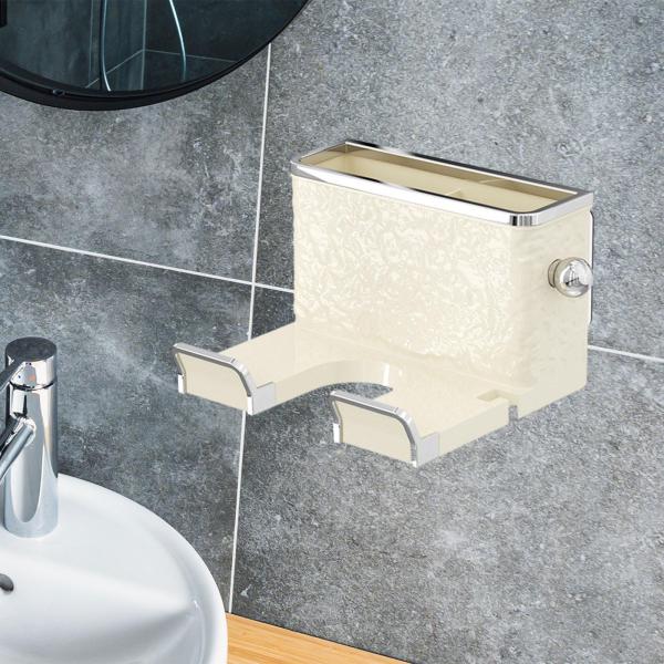 ヘアドライヤーラックヘアツールラック寝室壁掛けヘアアイロンスタンドベージュ