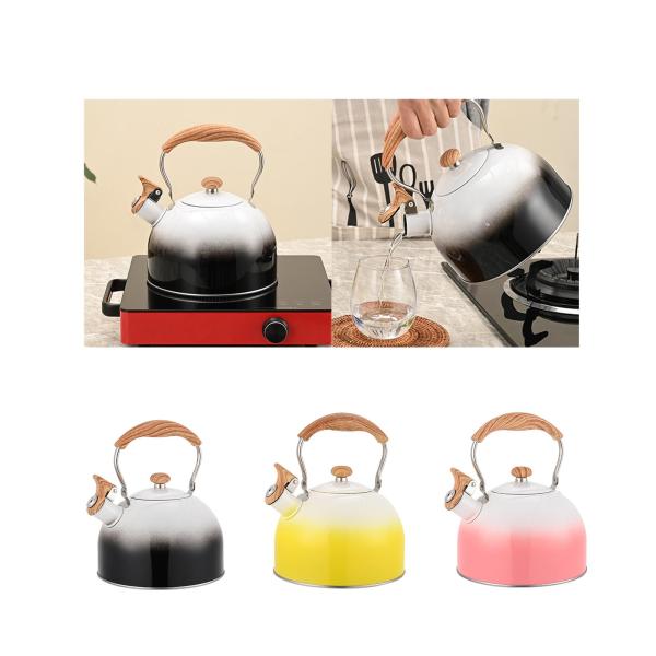 ホイッスルケトル 注ぎ口カバー付き コンロケトル ハイキング キャンプ アウトドア ブラック