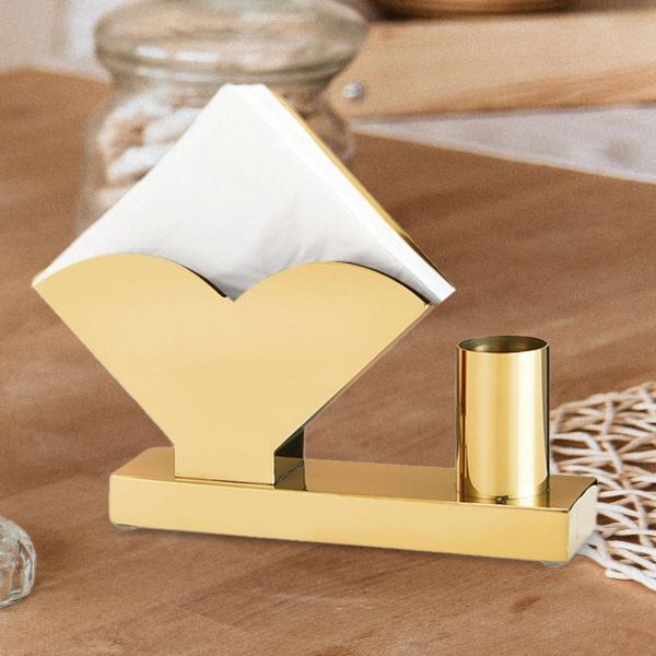 ナプキンホルダー 装飾スタンド ナプキンスタンド カウンタートップ レストラン パーティー用 ゴールド