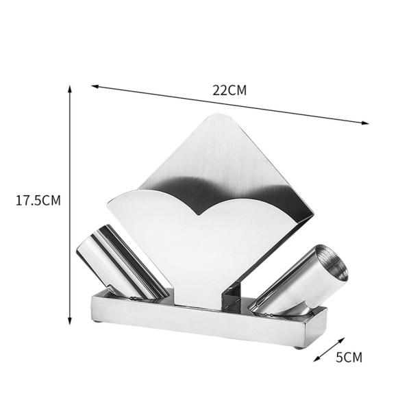 ティッシュディスペンサーラック ビュッフェカウンタートップ用 つまようじホルダー2個付き 結婚式用 銀色