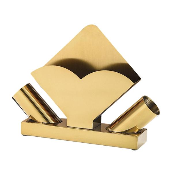 ティッシュディスペンサーラック ビュッフェカウンタートップ用 つまようじホルダー2個付き 結婚式 ゴールド