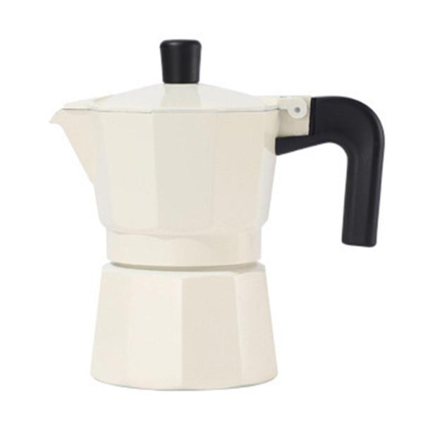 エスプレッソメーカー 多機能ポータブルモカポット 家庭用 キャンプ 旅行用 ホワイト