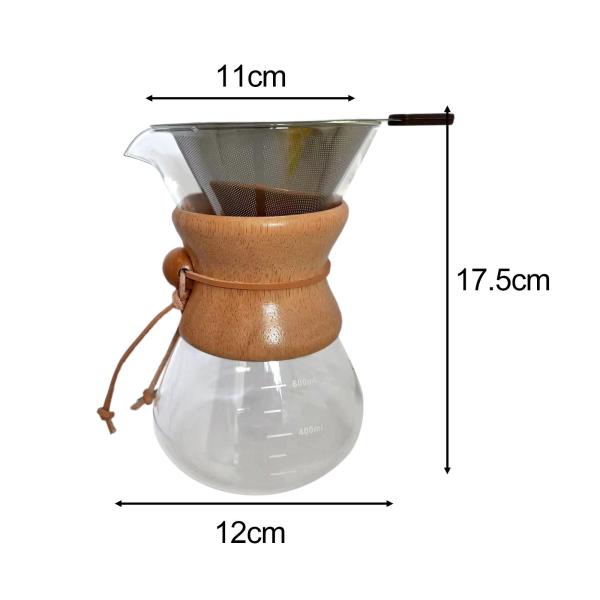 ドリップコーヒーメーカー ガラスコーヒーポット スケール付き ハンドドリップコーヒーポット 600ml