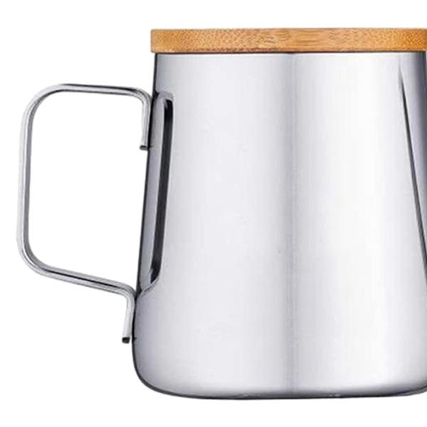 注ぎ口付きケトル コーヒー ティーポット 250ml ティーケトル 細長い注ぎ口 耐熱木製ハンドル 蓋付き グースネックケトル カフェバー