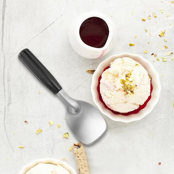 アイスクリームスクープ パイ 滑り止めハンドル コーン アイスクリームスペード ビュッフェキッチン用 ブラックハンドル