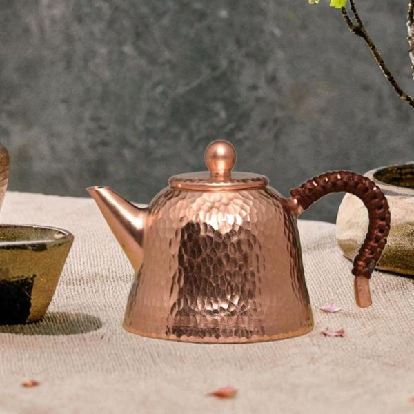 銅製ケトル ティーウェア 断熱ハンドル付き ティーインフューザー カンフーティーポット ウォーターケトル ホテル キャンプ ホーム ハイキング キッチ