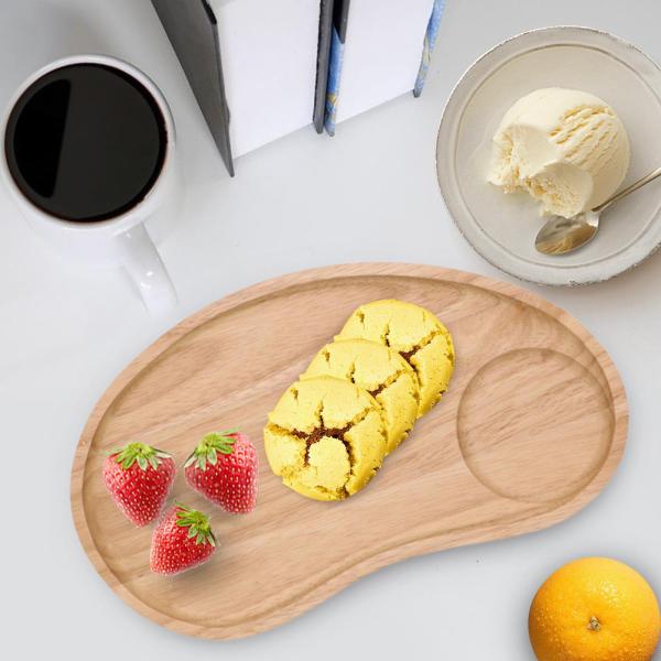 木製プレートカウンターオーガナイザー 木製サービングトレイ スナック コーヒー カップケーキ カシューナッツ型