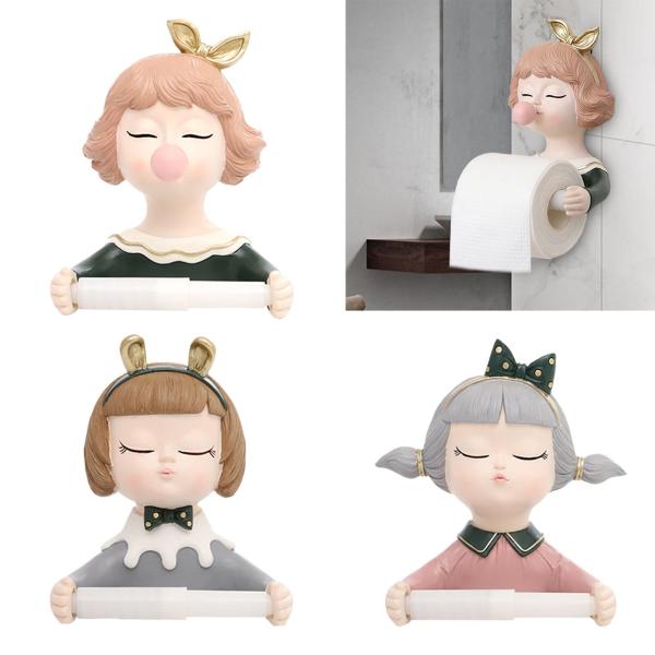 バスルームオーガナイザー 漫画ティッシュロールホルダー リビングルーム トイレ用 グリーン