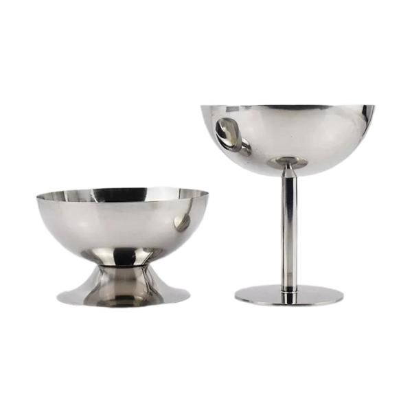 ステンレススチール製アイスクリームカップ デザートサービングカップ パーティー ベビーシャワー KTV 6cm