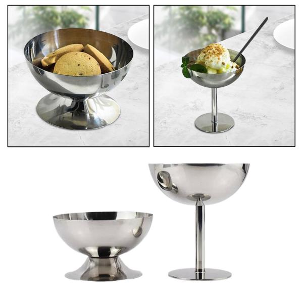 ステンレススチール製アイスクリームカップ デザートサービングカップ パーティー ベビーシャワー KTV 6cm