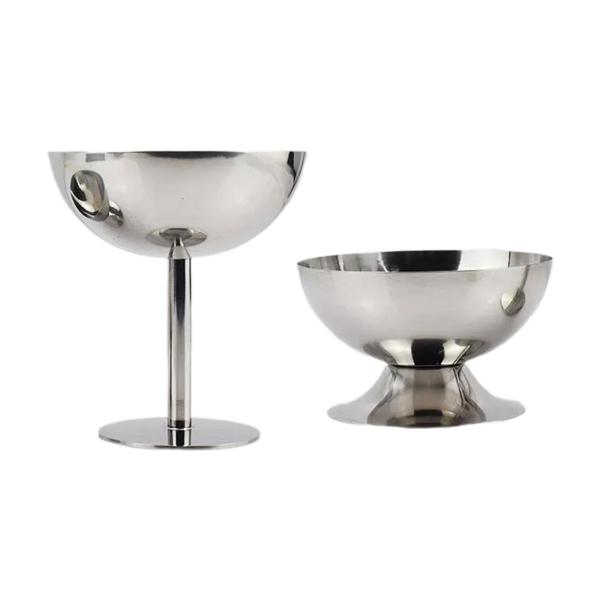 ステンレススチール製アイスクリームカップ デザートサービングカップ パーティー ベビーシャワー KTV 6cm