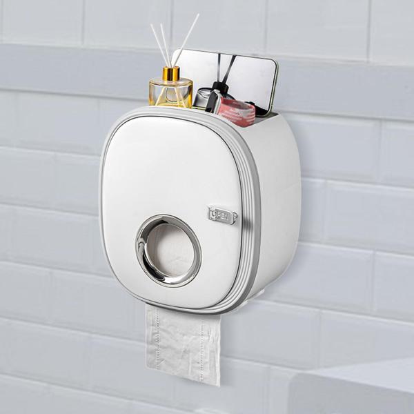 トイレットペーパーロールホルダー 防水ロールペーパーボックス 洗面所用 家庭用トイレ用 A