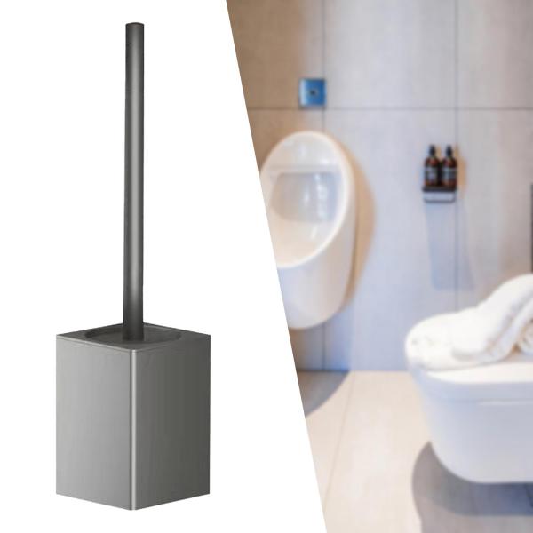トイレボウルブラシホルダーセット ロングハンドル トイレ バスルーム用クリーニングツール グレー