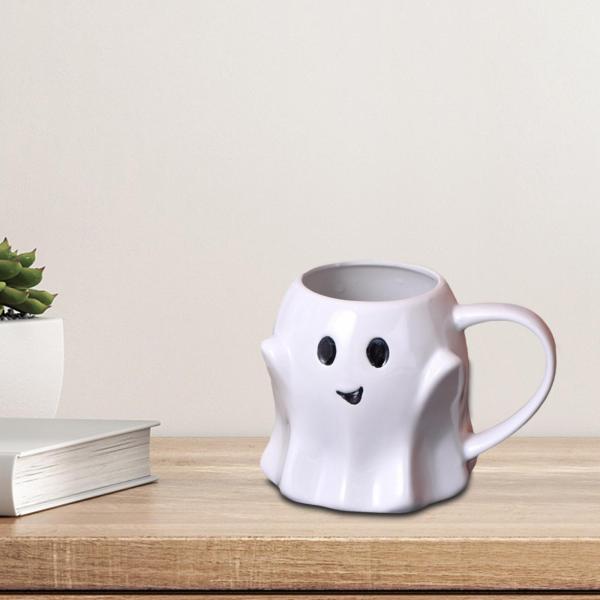 かわいいゴーストコーヒーマグ 磁器マグ 400-500ml ノベルティ ホットチョコレートマグ 愛らしいティーカップ パーティーカップ 誕生日 クリス