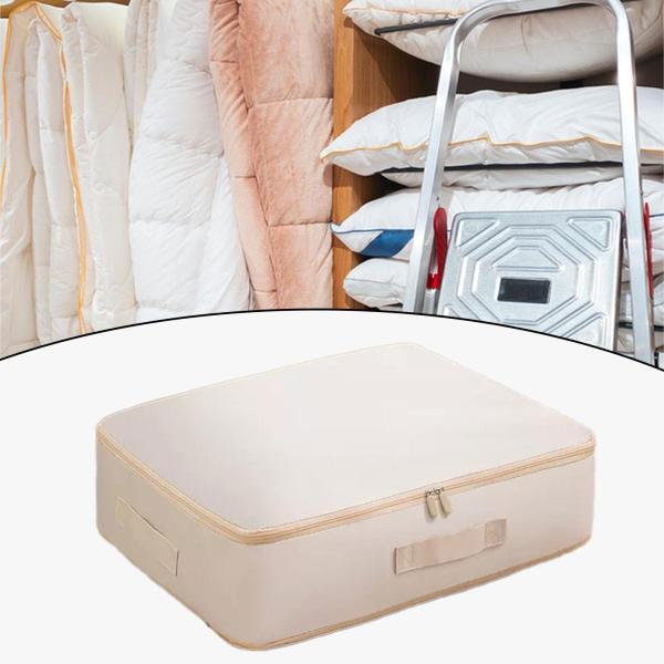 圧縮パッキングキューブ 荷物オーガナイザーバッグ ブランケット 梱包枕用 L ライトピンク