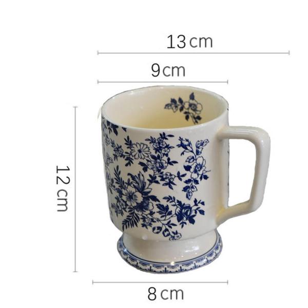 花柄マグカップ 斬新な花柄コーヒーマグ 420ml クリスマス 誕生日プレゼント コーヒー 紅茶 ドリンク用ティーマグ 大人用中国茶カップ