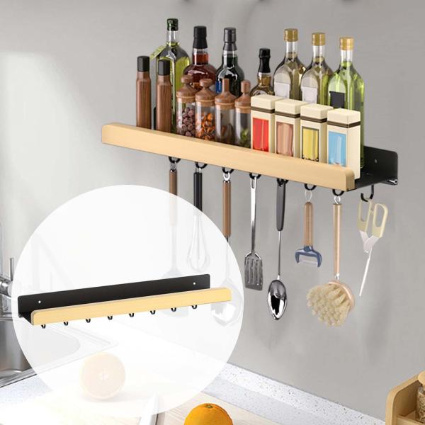 吊り下げ式スパイスラックオーガナイザー 調味料オーガナイザー キッチン ホーム クラフトルーム用 49cm