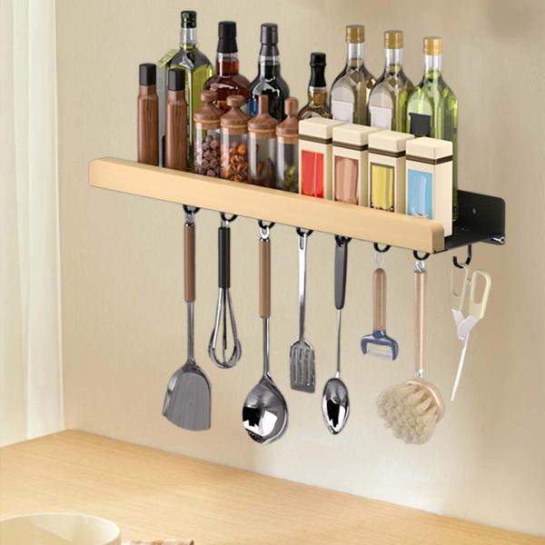 吊り下げ式スパイスラックオーガナイザー 調味料オーガナイザー キッチン ホーム クラフトルーム用 49cm