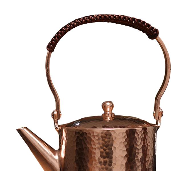 銅製ティーポット 600ml 断熱ハンドル付き ティーインフューザー コーヒーポット キャンプ用 スタイル B