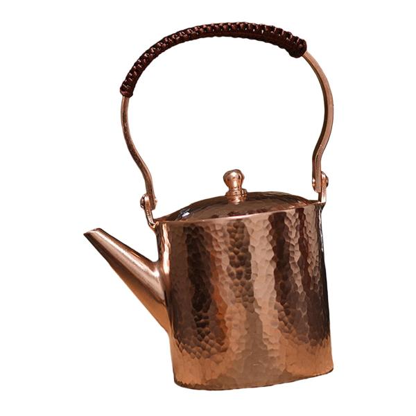 銅製ティーポット 600ml 断熱ハンドル付き ティーインフューザー コーヒーポット キャンプ用 スタイル B