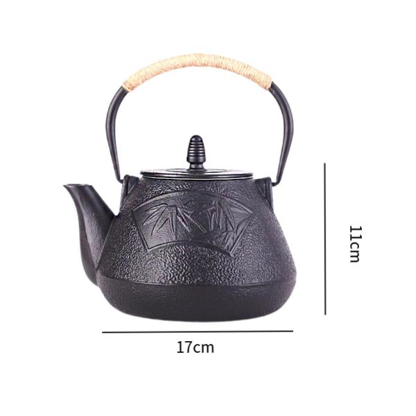 鋳鉄製ティーポット、800mlティーメーカーケトル、ストーブトップ用安全ウォーターケトル、火傷防止ハンドル付き、家庭用ティーケトル