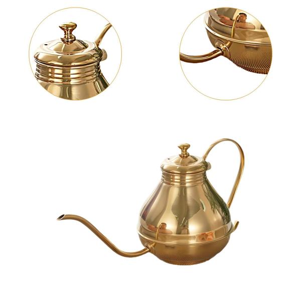 ドリップポット ステンレススチール コーヒー ティーポット アウトドア カフェ エンターテイメント ゴールド