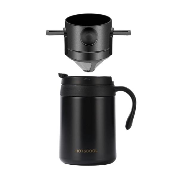 キャンプ用コーヒーメーカーセット コーヒーカップ コーヒーカップ ステンレススチール 保温または保冷 ドリッパー付き キャンプ バックパッキング ピク