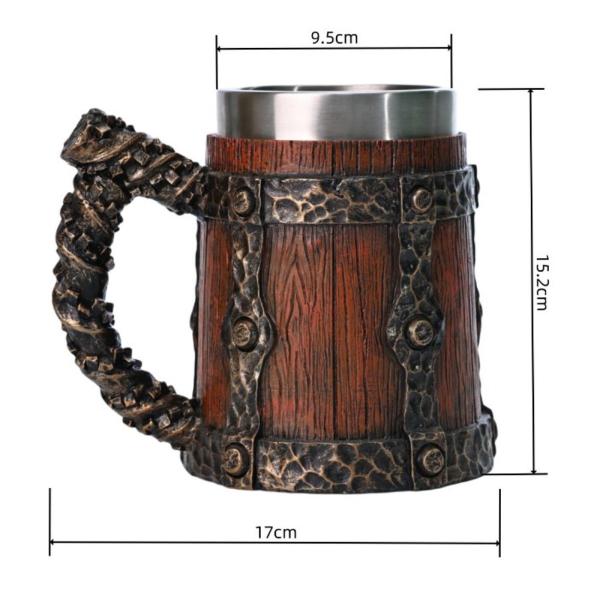 木製樽デザイン コーヒーマグ ウォーターカップ 600ml 手作り木製樽ガラス お茶 寮 パーティー 誕生日 ギフト レストラン