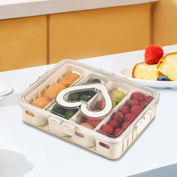 スナックボックスコンテナ 仕切り付きスナックサービングトレイ 冷蔵庫