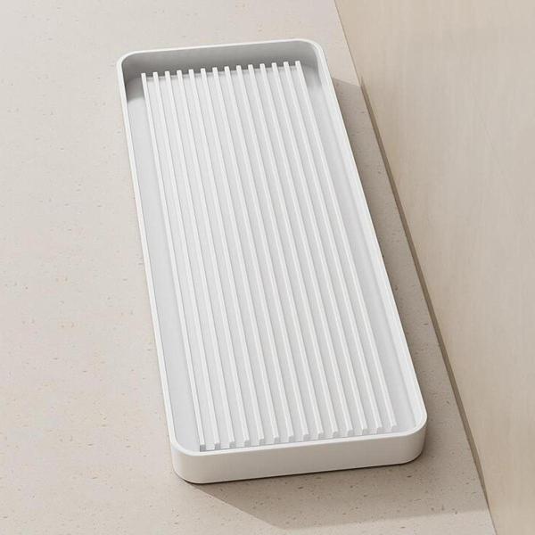 シンクスポンジホルダーブラシソープホルダーバスルームスポンジラック排水バスケットホワイトトレイ