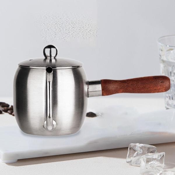 ポアオーバーコーヒーケトル 細口 ハンドドリップコーヒーポット キャンプ 家庭用 シルバー