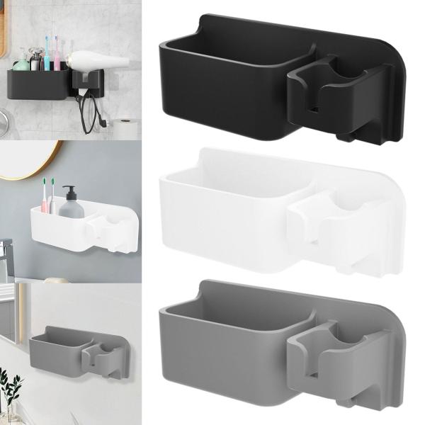 ヘアドライヤーラック バスルームアクセサリー シリコン製トイレオーガナイザー 家庭用 ブラック