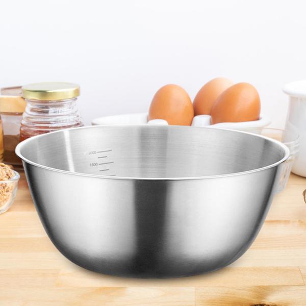 ステンレススチール製洗面器 家庭用ミキシングボウル 食品保存 ベーキング 調理用 22cm