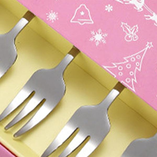 クリスマス フォーク セット 6 個セット クリスマス ホリデー レストラン用 フラットウェア カトラリー セット シルバー