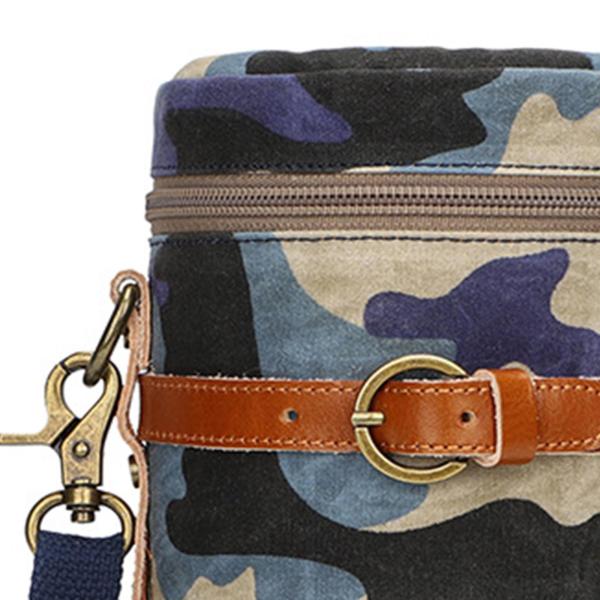 カメラレンズキャリーバッグ シリンダー プロフェッショナルポーチバッグ 旅行 アウトドア用 マルチブルー