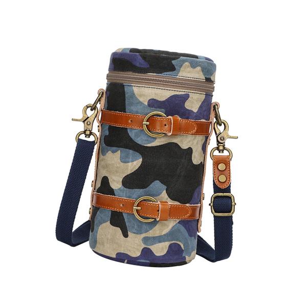 カメラレンズキャリーバッグ シリンダー プロフェッショナルポーチバッグ 旅行 アウトドア用 マルチブルー