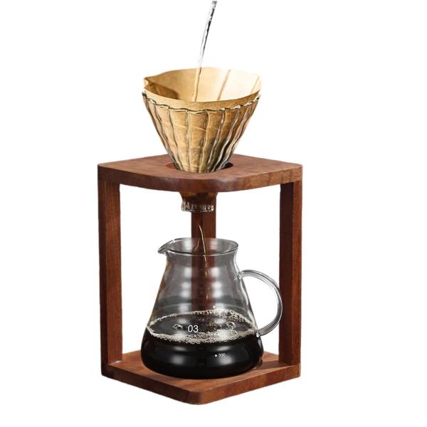 コーヒーカップホルダー 木製コーヒードリッパースタンド ホテルティーパーティー寮スタイルA