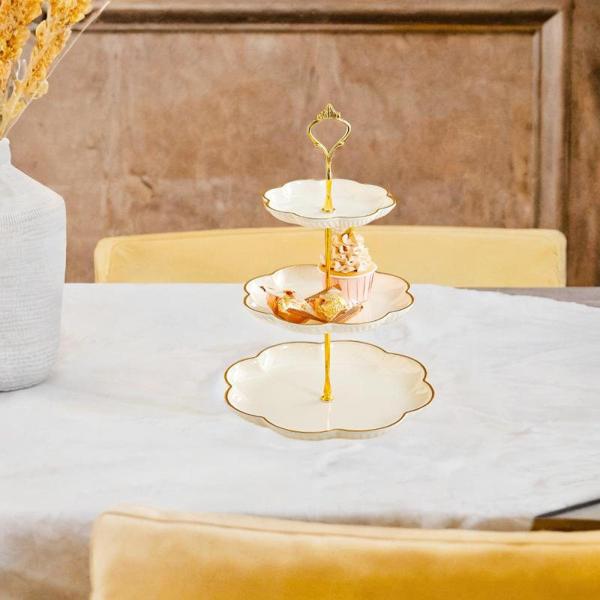 カップケーキスタンドホルダー クリエイティブ 3段 ペストリースタンド 結婚式 誕生日 パーティー用 ホワイト