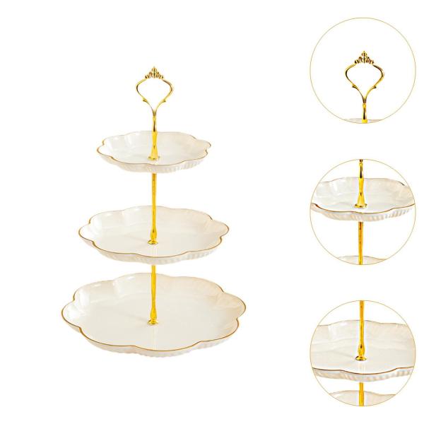 カップケーキスタンドホルダー クリエイティブ 3段 ペストリースタンド 結婚式 誕生日 パーティー用 ホワイト